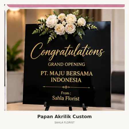 Papan Bunga Akrilik Living World Alam Sutera